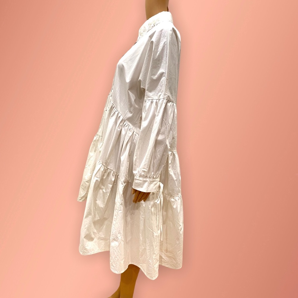 sister jane tiered cotton shirt white dress size XS - Picture 10 of 11